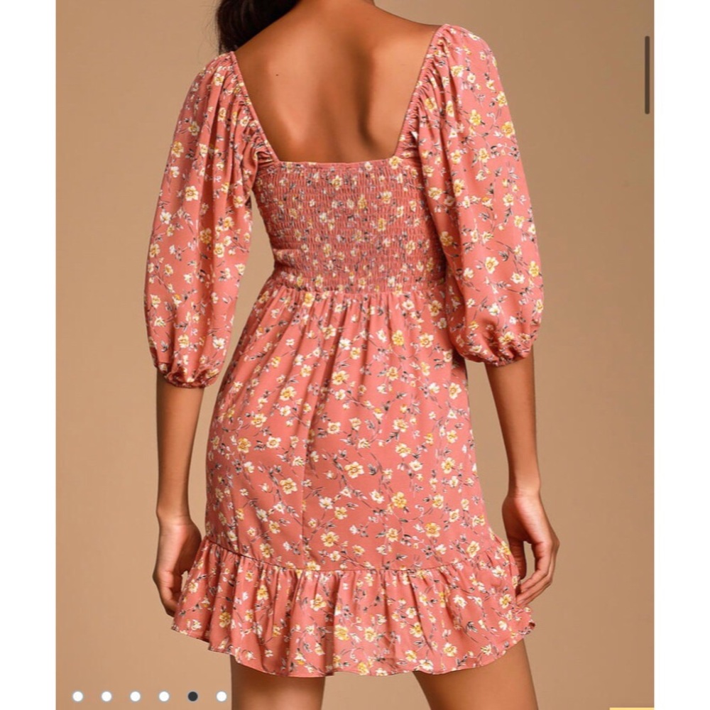 Lulus | Rusty Rose Floral Print Dress - Picture 9 of 10